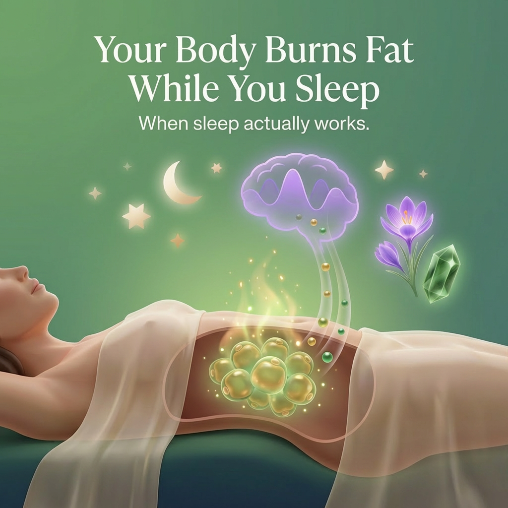 Your body burns fat while you sleep — illustrated science graphic